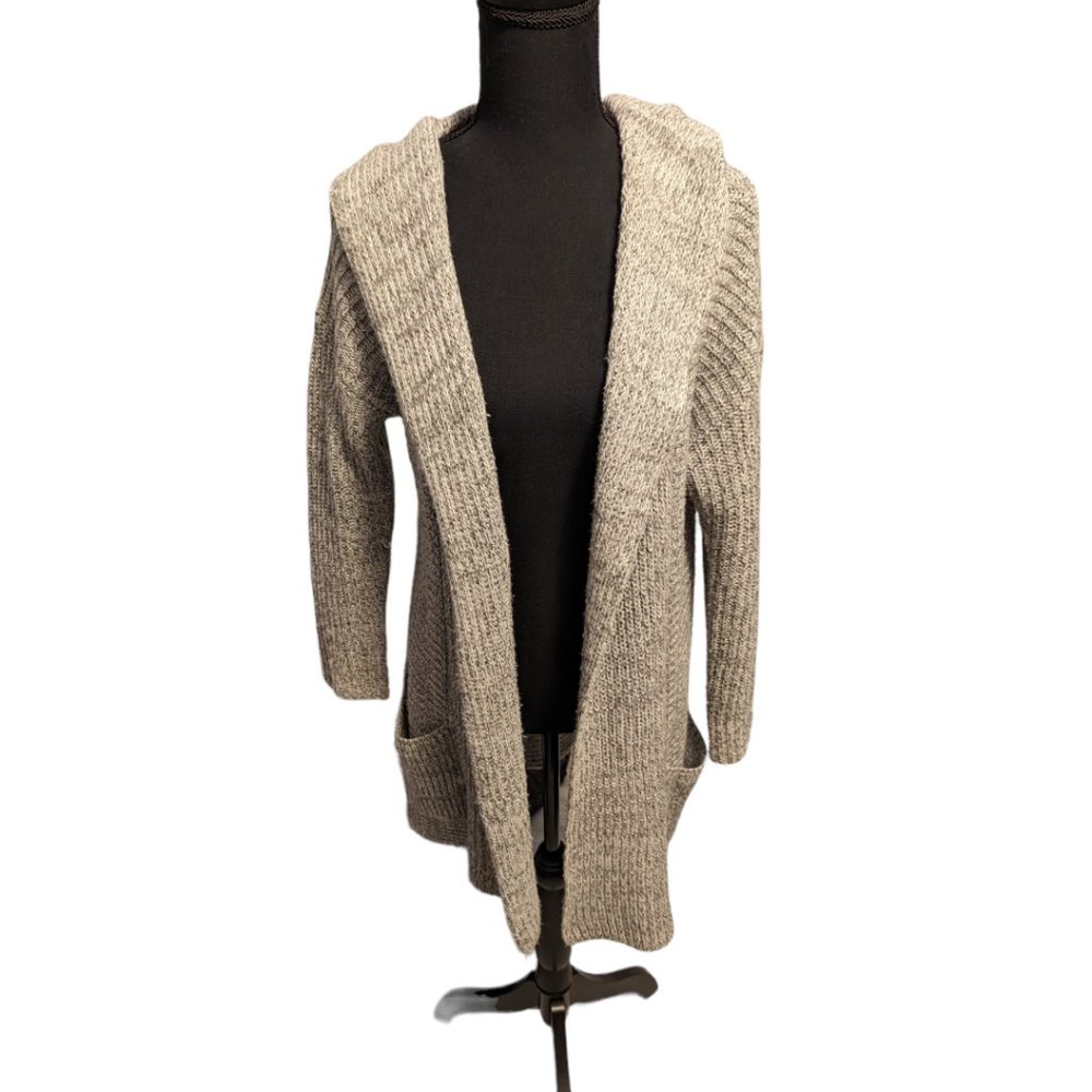 JJ Basics Grey Open Cardigan With Hood  Size: Small